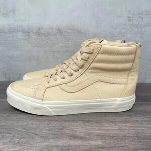 Vans Sk8 Hi Mens 7.5 Leather Tan Reissue Zip Vachetta Veggie Brown White